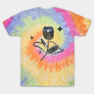 colorful t shirt with rose design