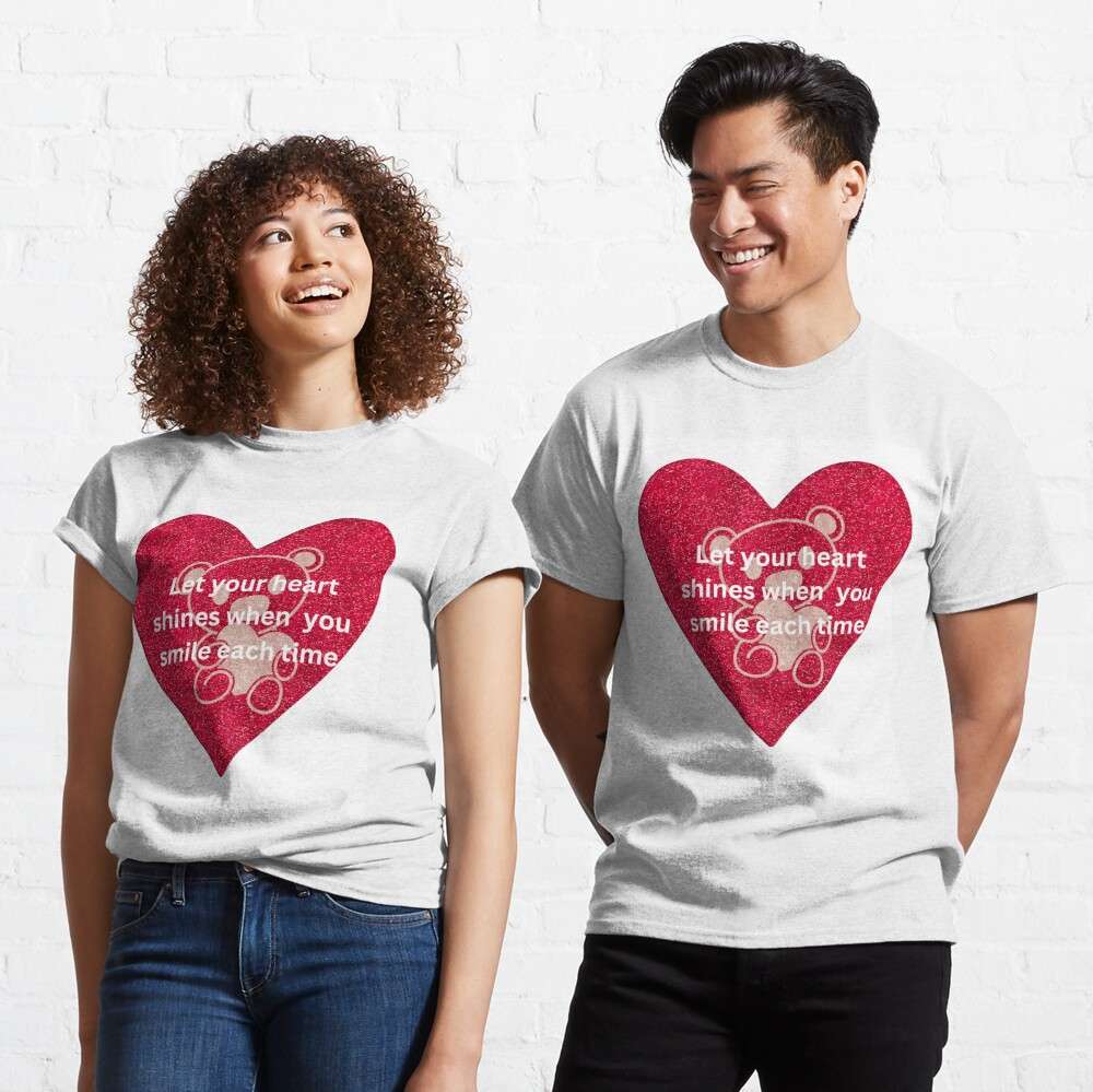 Experience Ultimate Comfort with Our Classic T Shirt with Heart – Available Now in 19 colors